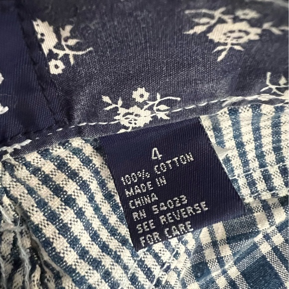 Vintage CottageCore Gingham Plaid Floral Cotton Shorts - Picture 3 of 8